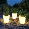 tectake® Cilindro Vaso da esterno luminoso LED, Ø 38 x 40 cm, vaso fiori da giardino RGB, telecomando, 16 colori, lampade da giardino decorative uso interno e vasi da esterno, moderno, Curve Cooler