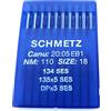 evernice 134 SES 135 x 5 aghi per macchine da cucire industriali (18/110) 50 pezzi