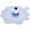Lurch 210830 - Coperchio Beach Arctic Summer Pinguino, in silicone platino premium senza BPA, Ø 10,5 cm, colore: Blu