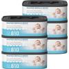 Fununcat Ricarica Jumbo Square per sacchetti smaltimento (profumo di talco per bambini) compatibili con Diaper Genie Classic, Compact e Select, contiene fino a 810 pannolini per ricarica, 6 confezioni