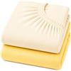 Dudu N Girlie cotone jersey culla letto lenzuola con angoli, 40 cm x 90 cm, pezzi, crema/giallo