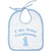 Bubabù Bavaglino - 1 Primo Compleanno - unisex pappa - Made in Italy (AZZURRO)