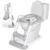 MS BabyWorld - Adattatore WC con Scaletta - Riduttore WC Imbottito | Pieghevole e con Altezza Regolabile | Con Maniglie e Base Antiscivolo | Da 1 a 7 Anni