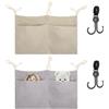 HENGBIRD Organizer Lettino Neonato 2 Pezzi con Ganci - Portaoggetti Culla in Tessuto per Pannolini, Giocattoli, Accessori Neonato, da Appendere a Lettino, Fasciatoio, Salvaspazio e Decorativo