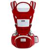 SONARIN Marsupio Ergonomico con Sedile Anca/Puro Cotone, Poggiatesta, Multiposizione: Dorsale, Ventrale, Regolabile per Neonato e Bambino da 0 a 36 mesi (fino a 30 kg) Rosso