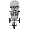 HUOLE Triciclo bambini fino 25 kg, Passeggino con Maniglione regolabile, Bici, Sedile girevole Fronte Mamma e Strada, Cappottina pieghevole, Ruota libera,100 * 75 * 50 cm - Grigio