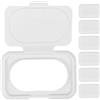 Mikikit Coperchio per Salviette Flip 30 Pezzi, Plastico Bianco | Chiusura Ermetica, Riutilizzabile, Design a Ribalta, per Vari Contenitori