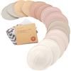KeaBabies Assorbilatte di bambù Organico - 14 Cuscinetti Lavabili + Borsa da Bagno - Cuscinetto per Capezzolo per Allattamento in maternità (Neutrals, M 10 cm)