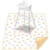 Treer Tappetino Seggiolone Bambini, Tappeto Seggiolone Impermeabile Antiscivolo e Lavabile per Protezione Pavimento, 110x110cm Cartone Animato Tappeti Gioco Bambini Pieghevole (Sole)
