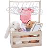 UNICRAFTALE Cassetta portaoggetti in legno per baby shower, con manico, con 8 ganci per bambini, regali di benvenuto per bambini, regali di gravidanza per neogenitori, motivo stella-luna
