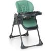Foppapedretti Seggiolone Gourmand, bambini da 6 mesi a 3 anni (fino a 15 Kg), Leggero e Compatto, Morbida Imbottitura Amovibile e Lavabile, Reclinabile Multiposizione, Cesto Porta Oggetti, Verde