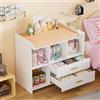 MSFE Fasciatoio Neonato, Fasciatoio Cassettiera con Ripiano Fasciatoio Rimovibile, Cassettone con 2 Cassetti e 3 Scomparti Aperti, per Cameretta Camera da Letto 94.7x 40x81.2cm - Bianco