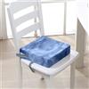 FANSU Rialzo da Sedia per Bambini, Marmo Stampa Comodo e Smontabile Cuscino Seduta per Sedia Cuscino Alzasedia con Cinghie Lavabile per Seggioloni Alza Sedia (Blu,32x32x8cm)