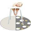 Morbuy Tappetino Seggiolone Bambini Antiscibvolo, 130cm Tappeto Antispruzzo Lavabile Impermeabile Multiuso Tovaglia Tappeti Gioco per Protezione del Pavimento Picnic (Cerchio grigio,130x130cm)
