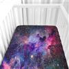 Hiseng Lenzuolo con angoli Neonato Lenzuola Carrozzina, Galassia Elasticizzati Coprimaterasso Biancheria da Letto Materassino Sacco a Pelo per Lettino Universale (Cielo stellato,60x120cm)