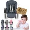 ninna-nanna by Bambiniwelt Coprisedile di ricambio per seggiolone, compatibile con Peg Perego TATAMIA & NEW BORN (grigio scuro)