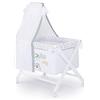 Naf Naf - Nordic Bear, (38672), Mini culla pieghevole in legno con baldacchino e rivestimento, blu