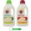Beni Culinari Chanteclair - Set di test per sapone per bucato, 2 confezioni da 1500 ml, muschio bianco + sapone da bucato Marsiglia, ideale per la pulizia delicata dei tessuti, 27 lavaggi + portachiavi Beni