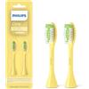 Philips Sonicare Testine di ricambio originali, confezione da 2, giallo | Giallo mango, fornitura 6 mesi, BH1022/02