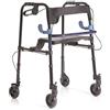 Moretti Rollator pieghevole in alluminio verniciato con 2 leve 2 ruote piroettanti con blocco 2 ruote fisse con freni Art. RP751