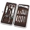 LUNIZ Set Manicure Set di grooming set di unghie 12 pezzi Set di strumenti di decorazione for camera da letto for ufficio Set di sentori for unghie da viaggio for ufficio Kit Tagliaunghie per Manicure (Col