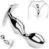 FJUJMLAN Plug anale in metallo con base a T in acciaio inossidabile butt plug plug anale plug anale palline anali dilatatore punto G stimolatore prostatico massaggio bondage SM gay ano giocattolo sessuale(S)