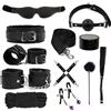 BOLIHOMES Set per bondage SM 11 pezzi, set di catene estremamente BDSM, manette, benda, maschera, frusta, morsetti per capezzolo, giocattolo sessuale SM per coppie estreme