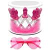 realGOOS Corona rosa con piselli e occhiali a forma di cuore per festa di addio al nubilato hot party sexy gadget per adulti 18+