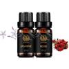 Aphrosmile Aphorsmile EU, olio essenziale puro e naturale al 100%, rosa/gelsomino, 2 flaconi da 10 ml, migliore effetto di regolare l'enddocrina femminile, allevia l'ansia e la migliore cura della pelle