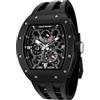 TSAR BOMBA Lusso Uomo Orologio Automatico Meccanico Movimento Giapponese Vetro Zaffiro 50M Impermeabile Fibra di Carbonio Tonneau Regali d'Affari Unico Luminoso Orologio da Polso Analogico Moda