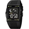 Gosasa Orologi militari sportivi da uomo a forma di aeroplano digitale con luce LED, C- Nero Oro, Digitale