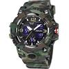 SMAEL Orologio sportivo militare impermeabile da uomo con visualizzazione della data, multifunzione, LED, allarme, cronometro, per uomo, Large Face
