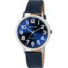 Excellanc Orologio da uomo in similpelle con fibbia ad ardiglione analogico al quarzo 2900233, Blu, Classico