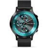 Lilienthal Berlin Cronografo LP Black Cyan in nero - Orologio da uomo in acciaio chirurgico 316L con movimento al quarzo e vetro minerale temperato zaffiro - 42,5 mm, Bracciale in rete nera