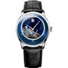 LOBINNI Orologio da uomo automatico meccanico di moda di lusso impermeabile da polso maschile orologio da polso cinturino in pelle/acciaio inossidabile, Argento-Blu-Blu
