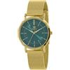 MAREA Orologio da donna B41404/4 - Acciaio inossidabile dorato, cinturino maglia milanese, quadrante verde, 36 mm, 3 ATM, oro
