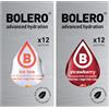 Generico SET 24 BOLERO bustine da 3 grammi 12 Ice Tea Peach Pesca + 12 Strawberry Fragola Preparato istantaneo per Bevande con Stevia e Vitamina C e Senza Zucchero