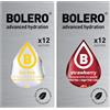 Generico SET 24 BOLERO bustine da 3 grammi 12 ice tea lemon limone + 12 Strawberry Fragola Preparato istantaneo per Bevande con Stevia e Vitamina C e Senza Zucchero