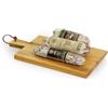Salumi Pasini Confezione regalo Trittico del gusto | 1 Salame Campagnolo 270g + 1 Salame Gran Filetto 170g + 1 Salame con vino spumante dalla Lombardia 170g | con tagliere in acacia