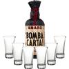 Generic Bomba Carta Amaro da Erbe Spontanee Sarde Silvio Carta 33% vol 700ML con 6 bicchierini