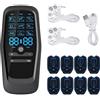 Wxeadu Elettrostimolatore Muscolare, TENS Elettrostimolatore Dolore, Simulatore del Ciclo Mestruale con 9 Modalità e10 Cerotti per Sviluppo Muscolare, Sollievo dal Dolore, 2 Channels