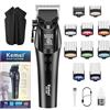 KEMEI 1858 - Tagliacapelli professionale da uomo, ricaricabile, per tagliare i capelli, senza fili, con display a LED e impostazioni regolabili a 5 velocità, regalo per uomo