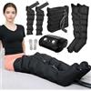 FahQuintuple Pressoterapia per Casa Gambe e Addome e Braccia - 6 Camere Massaggiatore Compressione d'Aria - Linfodrenaggio Professionale Anticellulite, Rilassamento Muscolare (Black, 2legs+2arms+waist)