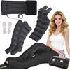 Generic Massaggiatore per gambe con compressione ad aria, pressoterapia per casa stivali compressione pressoterapia, rinforzo di circolazione per piedi, gambe, vita (nero, 2 legs+2 arm+1 waist)