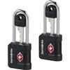Samsonite TA Revolution - Lucchetto a chiave TSA (set da 2), lucchetto per bagagli sicuro per valigie e borse, Nero