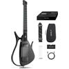 CYBER-G Enya CYBER-G Chitarra Smart - con corde in silicone, 24 suoni integrati, chitarra da viaggio silenziosa nera con altoparlante, drum system, app e accordi interattivi per adulti o adolescenti