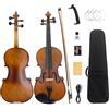 Yinfente 4/4 violino elettrico e acustico a grandezza naturale, 4 corde, abete di acero per studenti, bambini, principianti, custodia rigida in legno brasiliano, cavo, panno per la pulizia (caffè)
