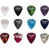 Fender 351 Plettri Celluloide Thin per Chitarra, 12x | Plettri chitarra acustica ed elettrica, celluloide flessibile, ideali per principianti, set da 12, forma classica 351