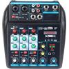 fesoklaf Mixer audio DJ, mixer DJ a 4 canali con Bluetooth, scheda mixer audio XRL/interfaccia da 1/4, ingresso USB/MP3 per computer, piccoli suoni con effetto ritardo FX per streaming