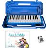 ffalstaff Melodica 32 tasti Blu in ABS con Libro Suona la Melodica e gomma in Omaggio (1 Kit)